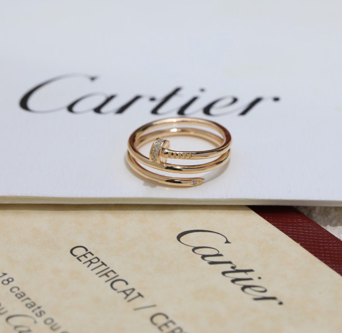 14k Rose Gold Nail Ring/Double