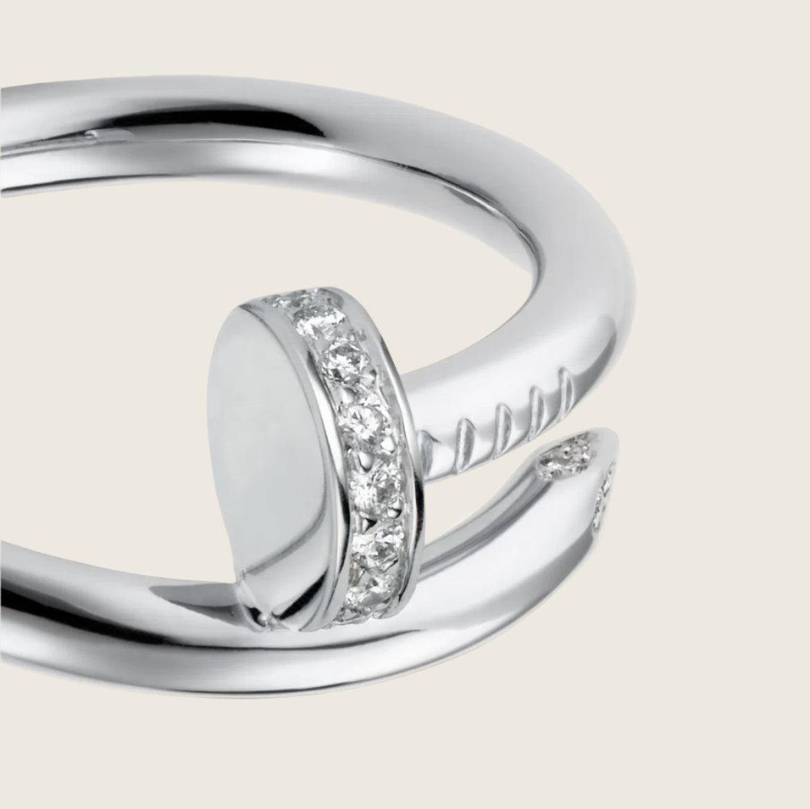 14k White Gold Nail Ring/Medium
