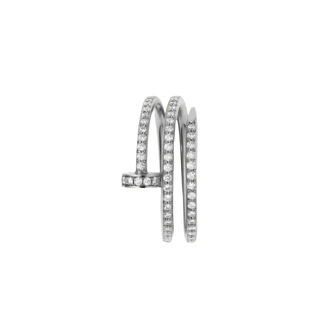 14k White Gold Nail Ring