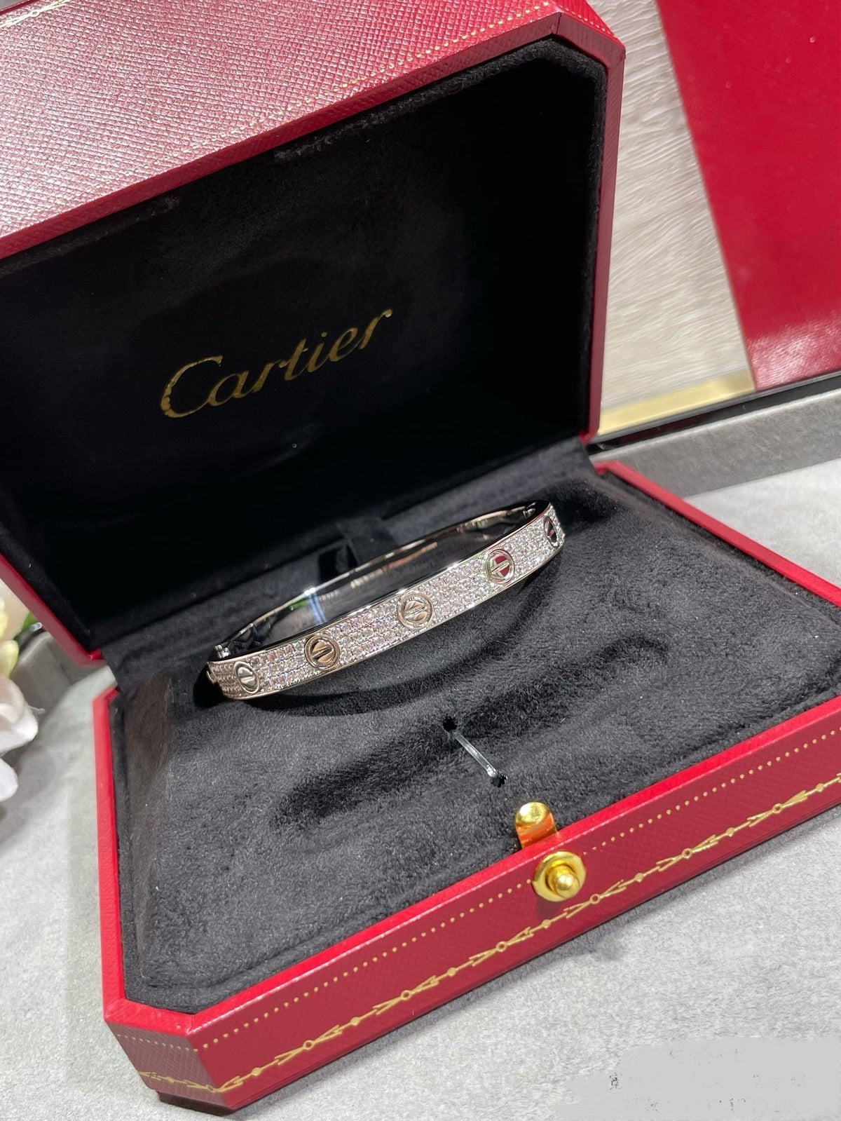 14k White Gold Love Bracelet