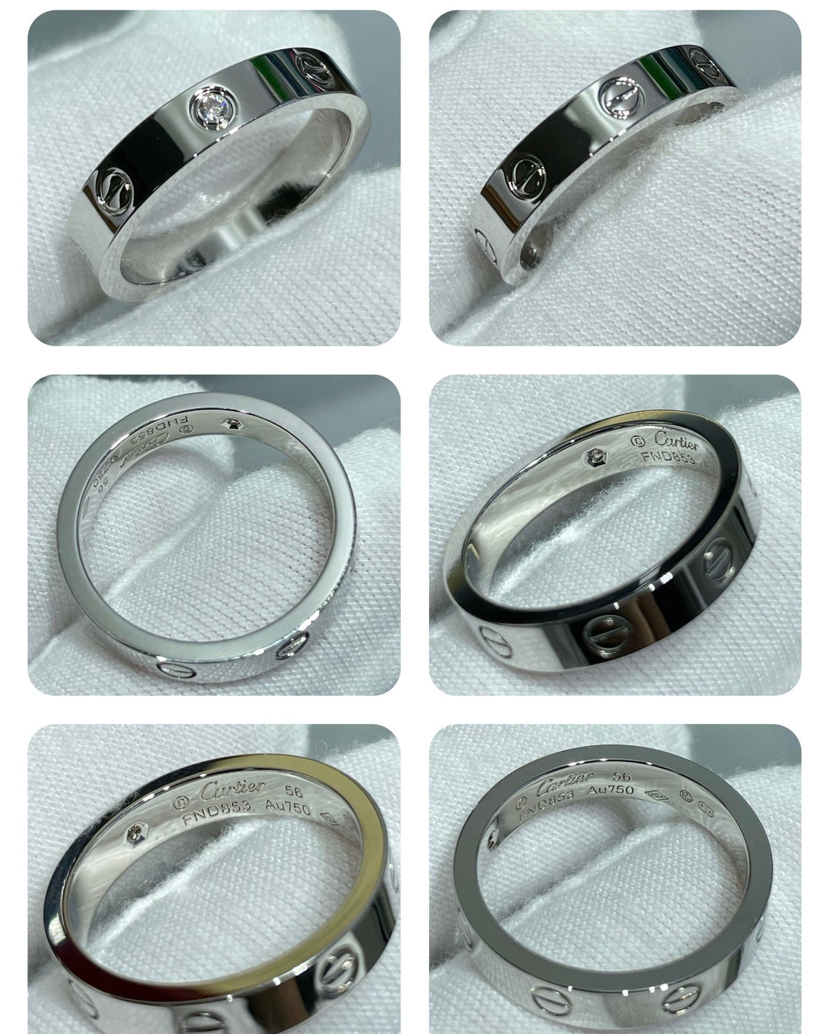 14k White Gold Love Ring