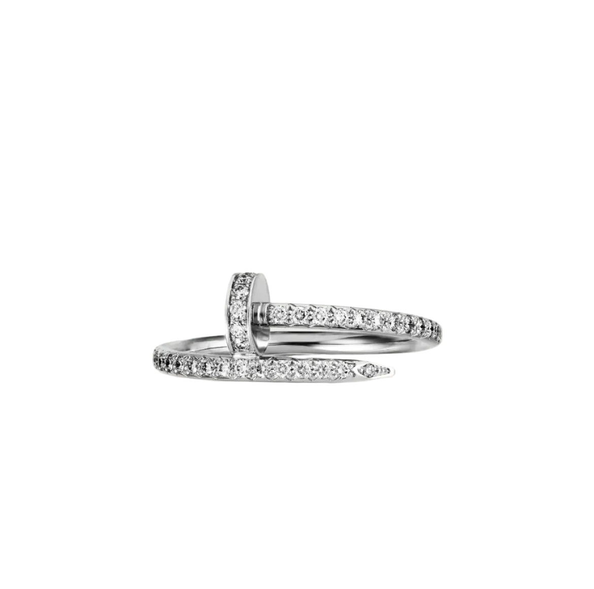 14k White Gold Nail Ring