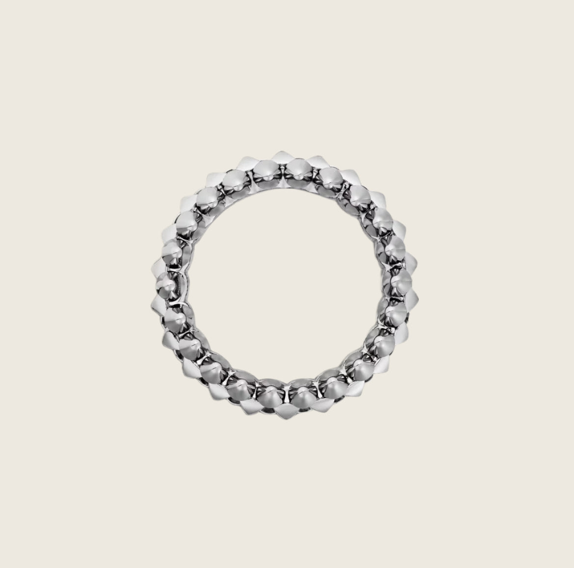 14k White Gold Clash Ring