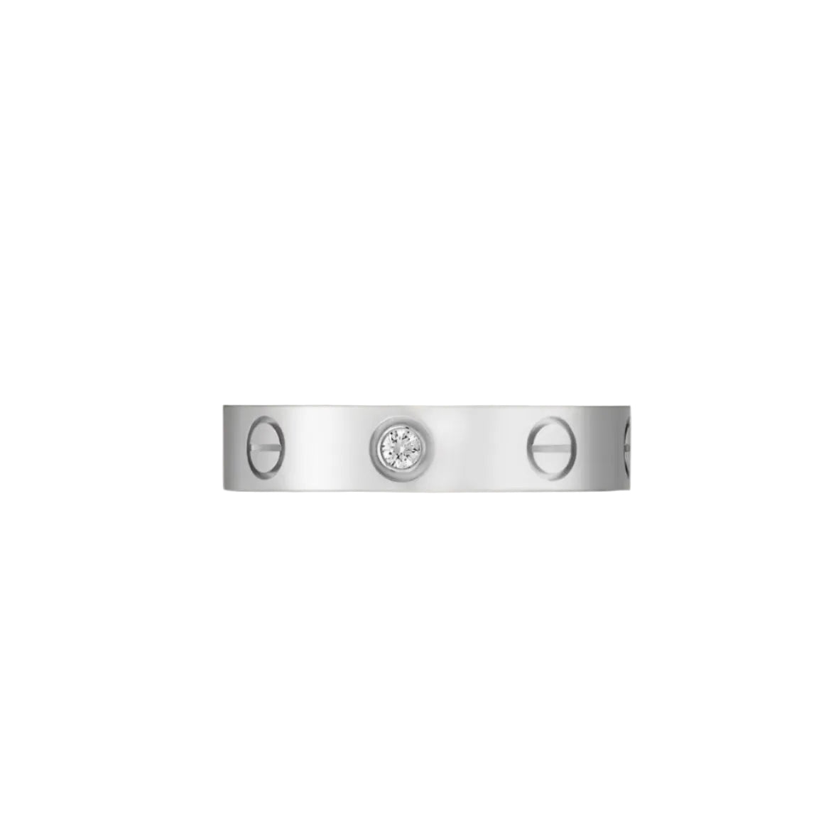 14k White Gold Love Ring