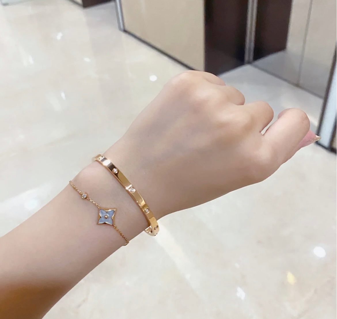 14k Rose Gold Love Bracelet/Small