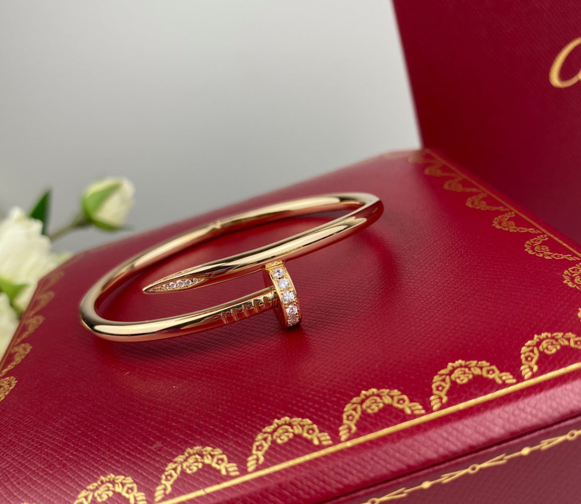14k Rose Gold Nail Bracelet
