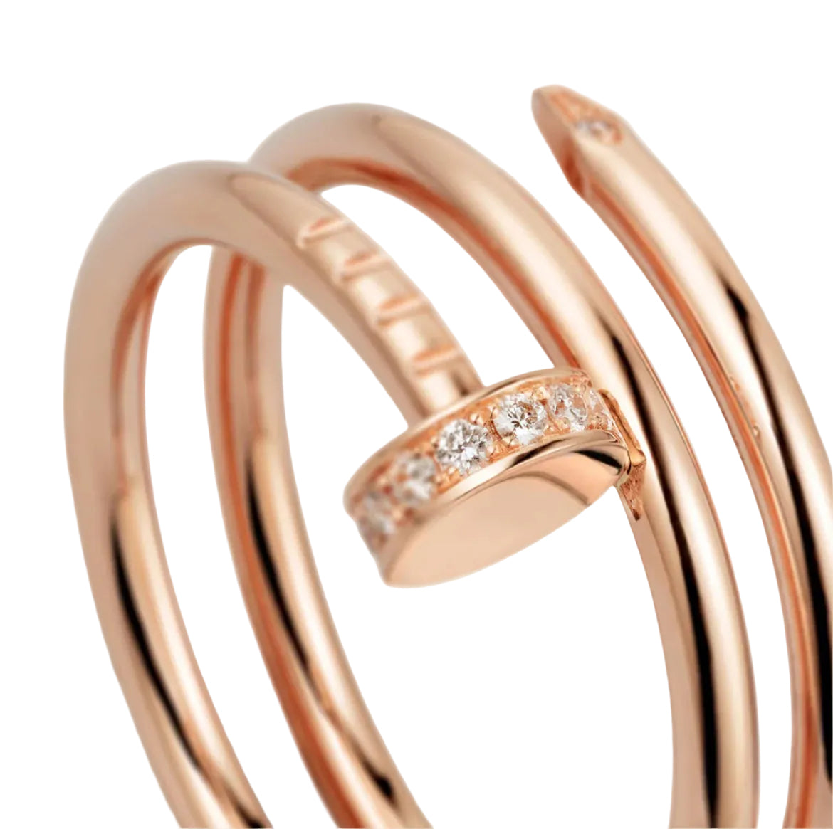 14k Rose Gold Nail Ring/Double