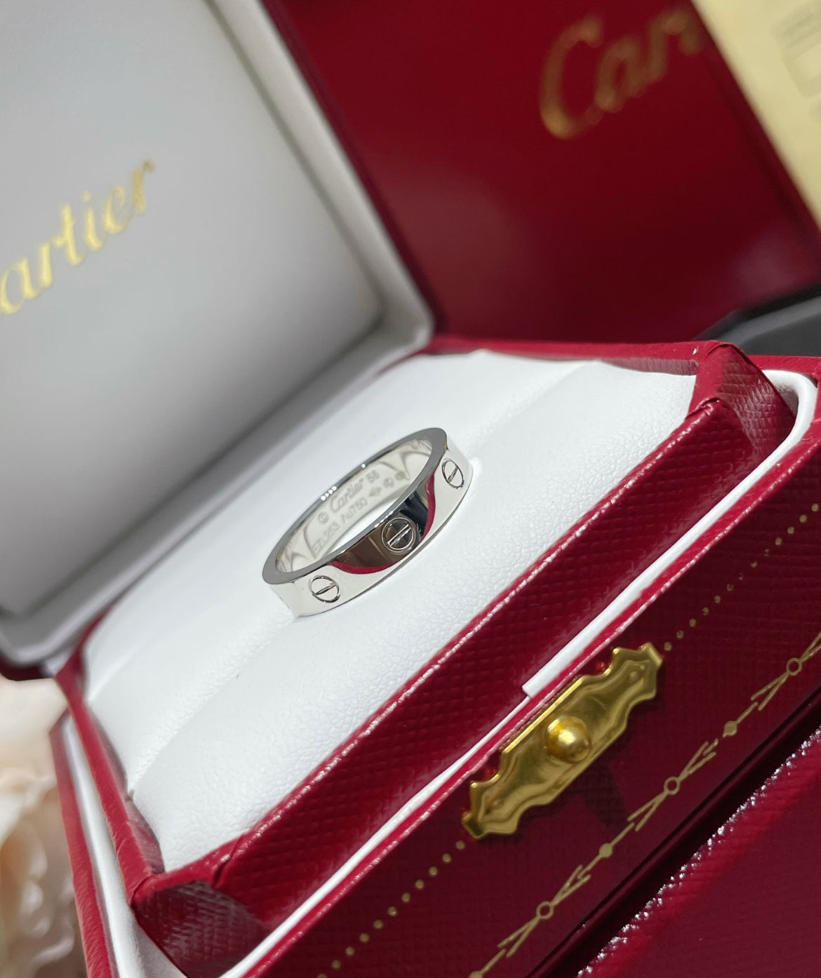 14k White Gold Love Ring/Small