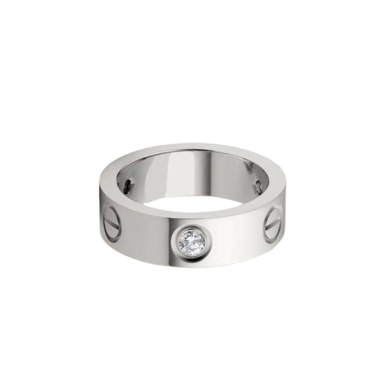 14k White Gold Love  Ring