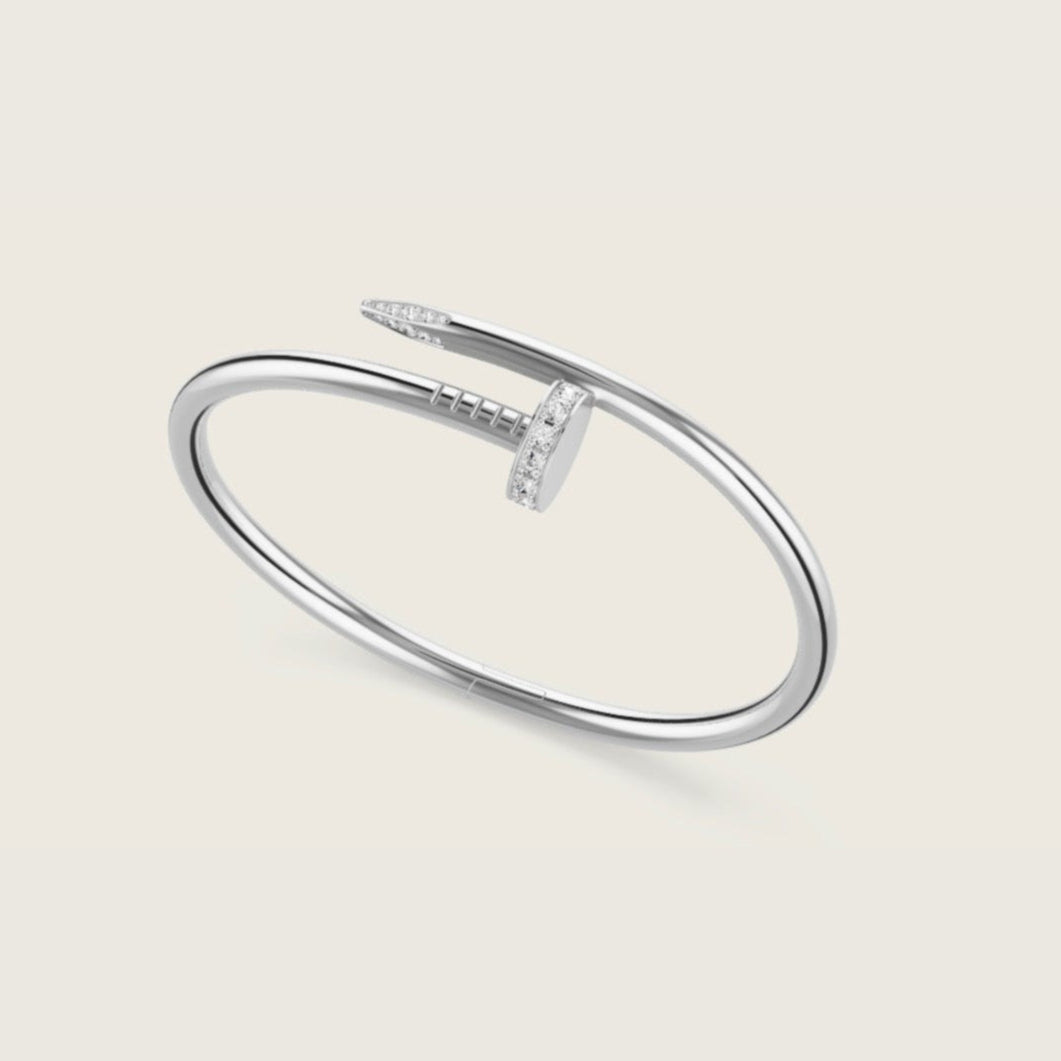 14k White Gold Nail Bracelet