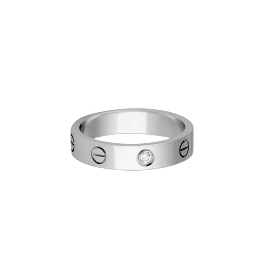 14k White Gold Love Ring