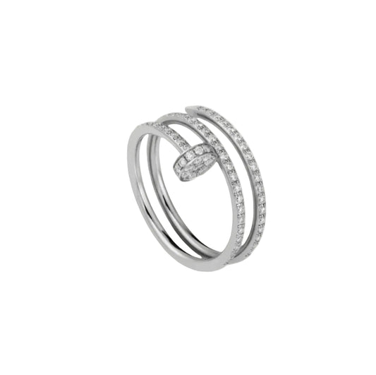 14k White Gold Nail Ring