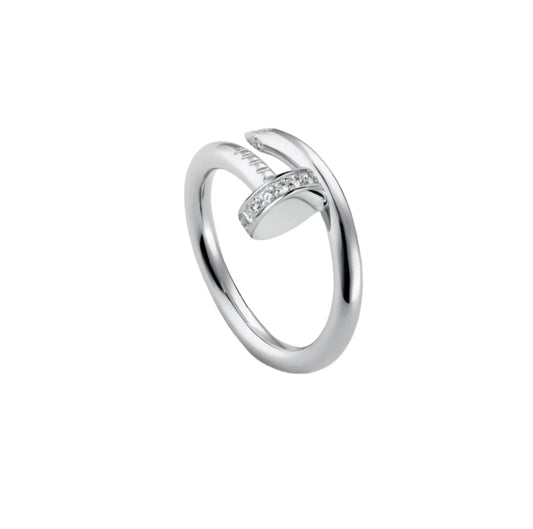 14k White Gold Nail Ring/Medium