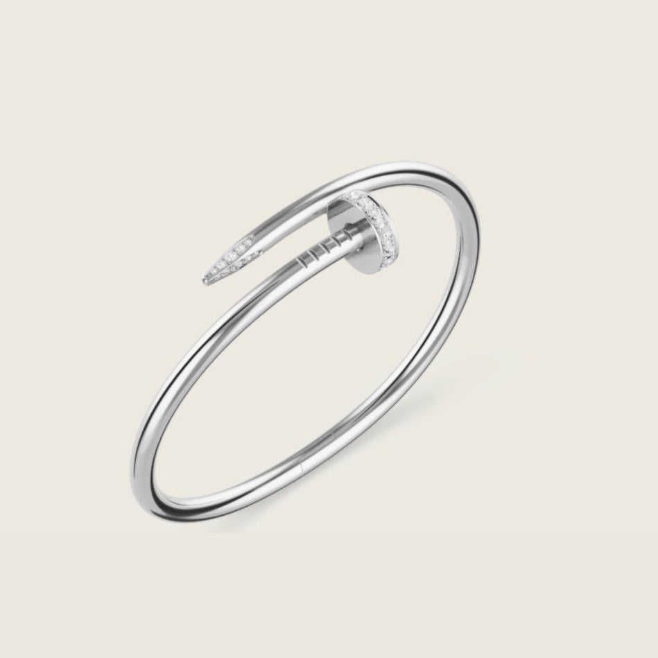 14k White Gold Nail Bracelet