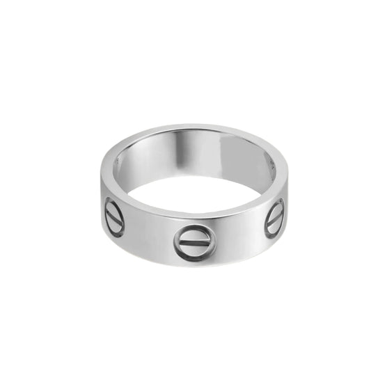 14k White Gold Love Ring