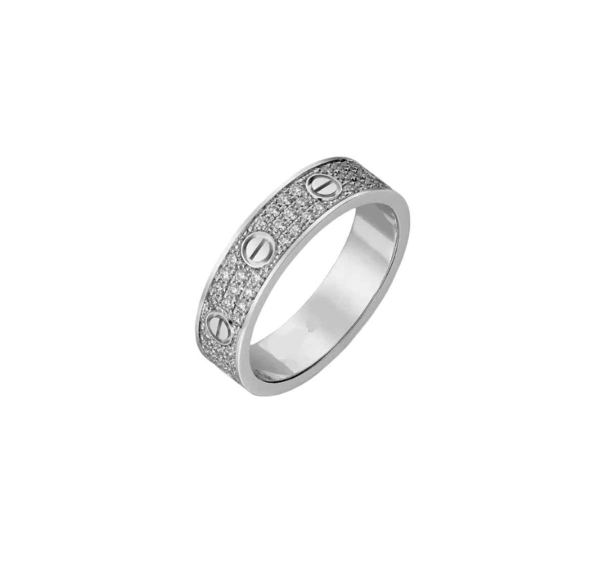 14k White Gold Love Ring