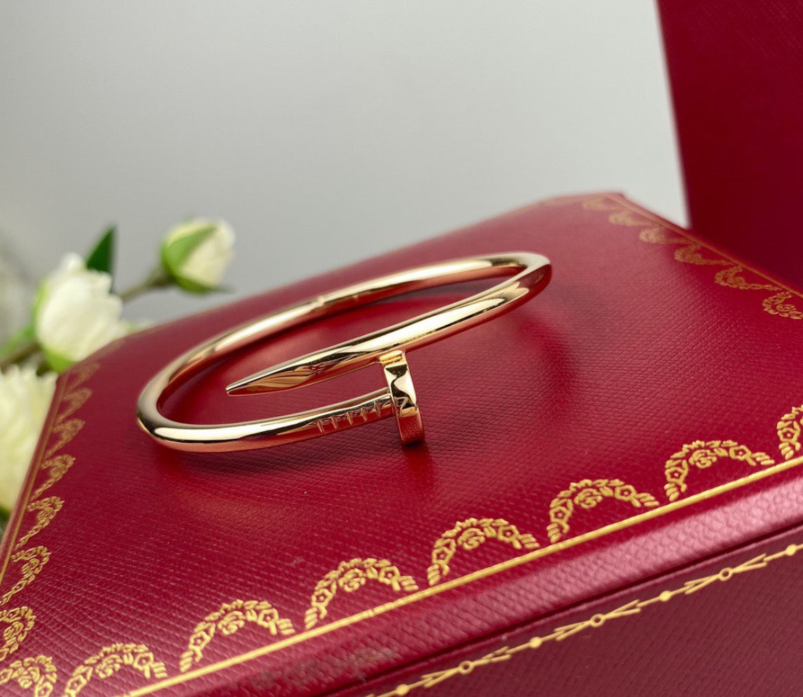 14k Rose Gold Nail Bracelet