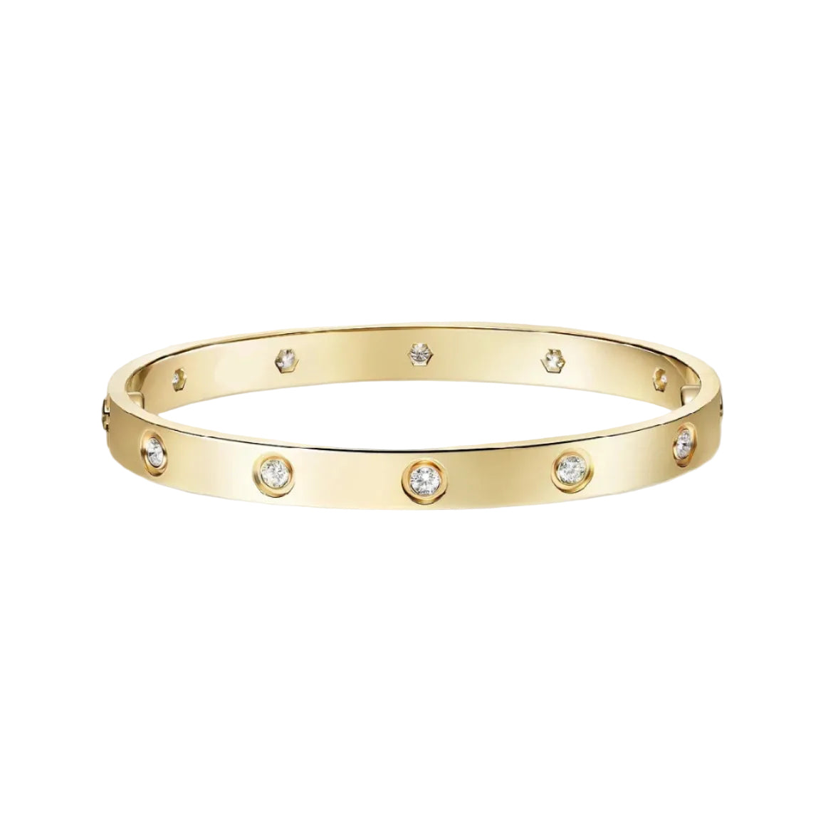 14k Yellow Gold Love Bracelet/with zirconia