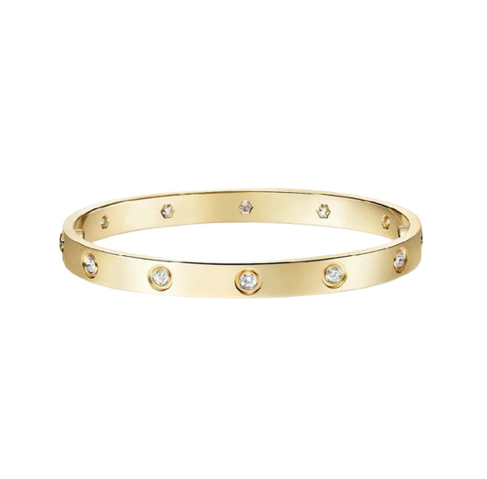 14k Yellow Gold Love Bracelet/with zirconia