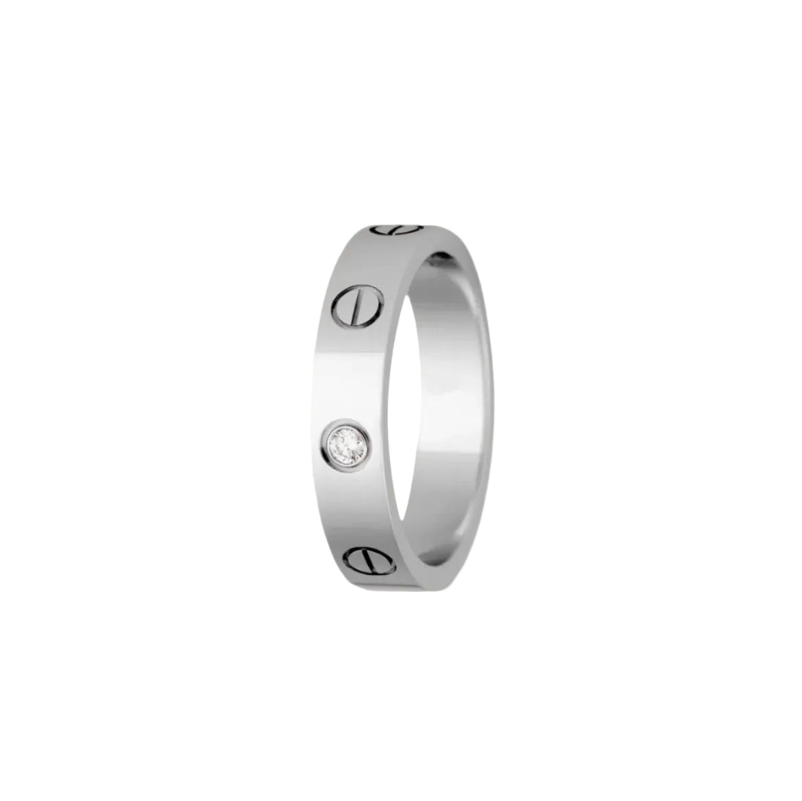 14k White Gold Love Ring
