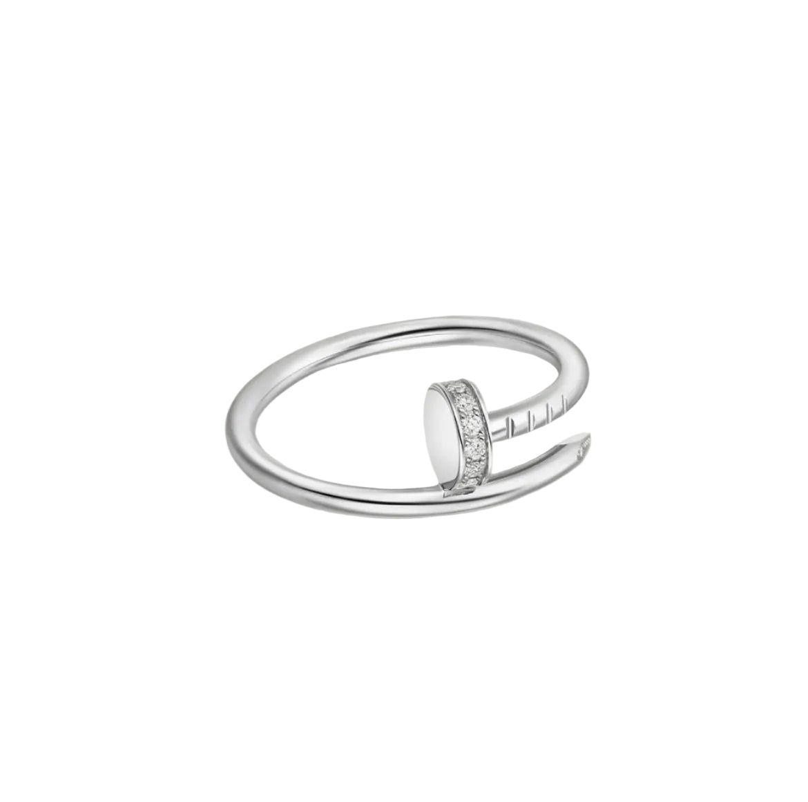 14k White Gold Nail Ring