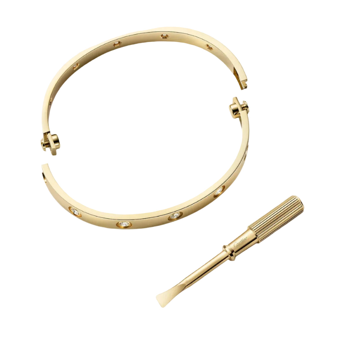 14k Yellow Gold Love Bracelet/with zirconia