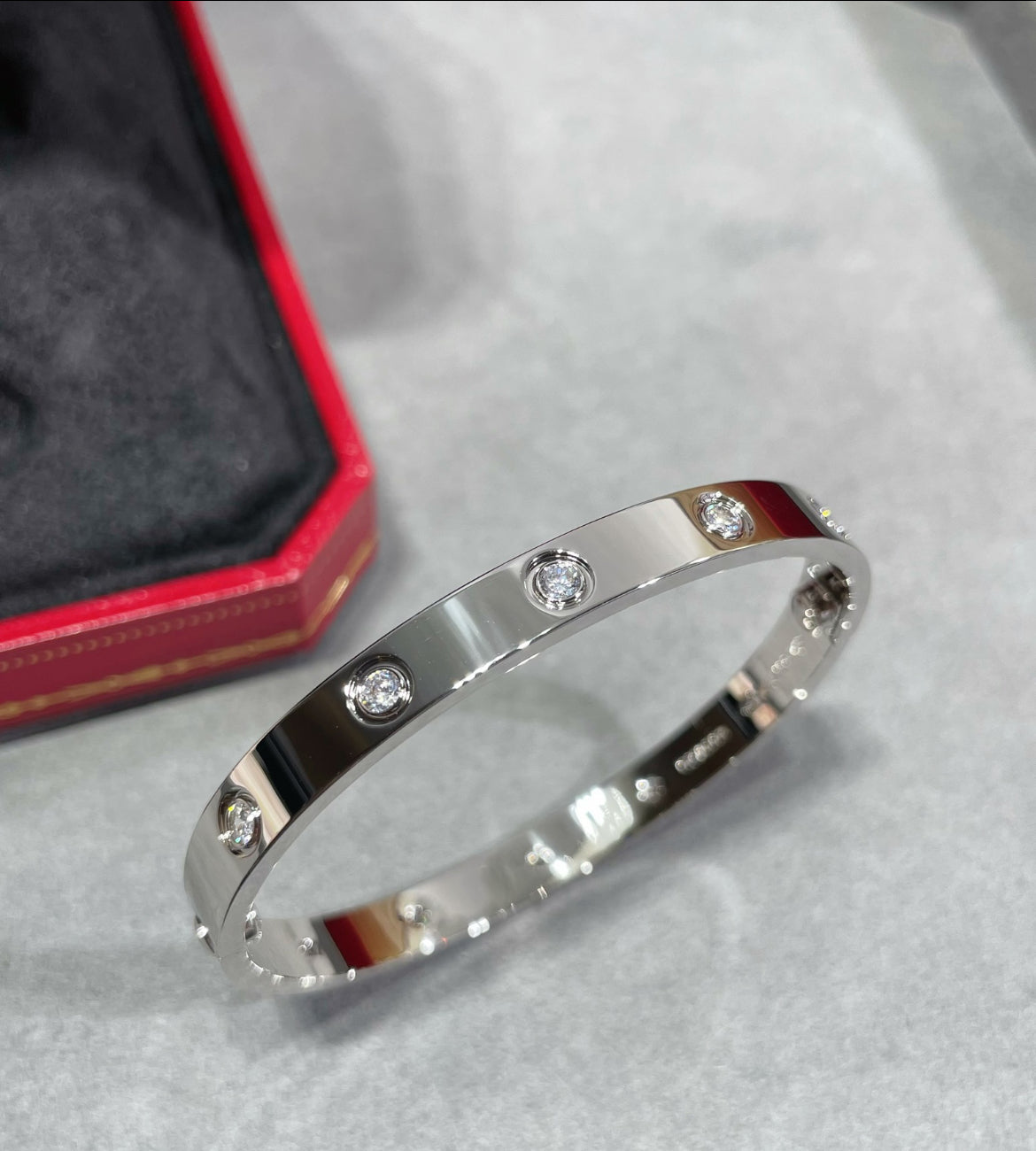 14k White Gold Love Bracelet
