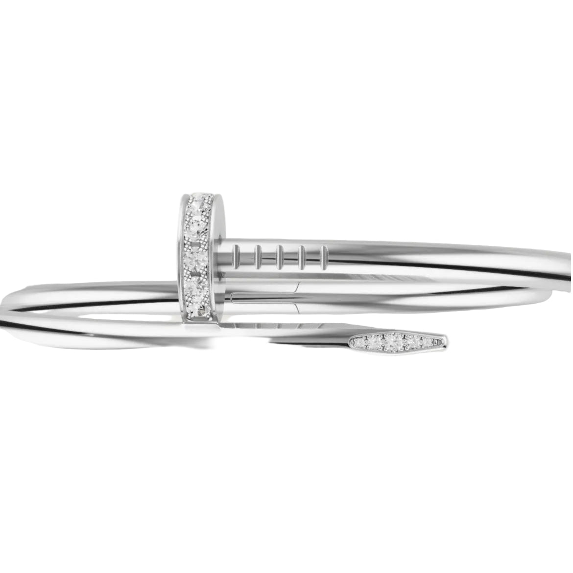 14k White Gold Nail Bracelet