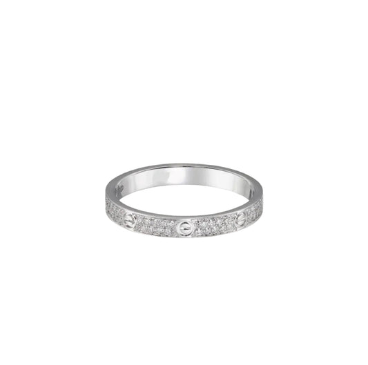 14k White Gold Love Ring/Small