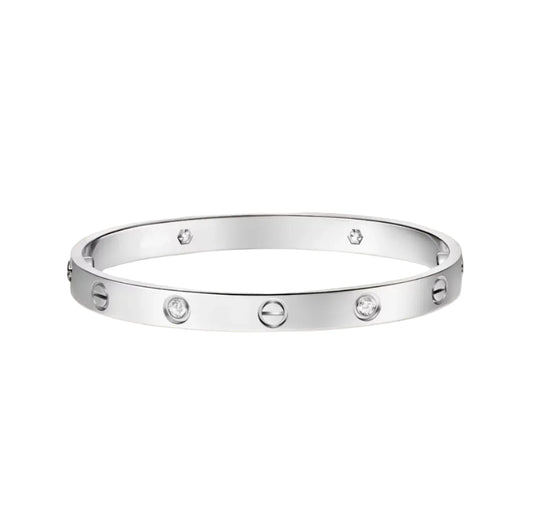 14k White Gold Love Bracelet