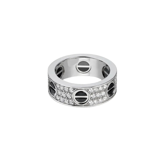 14k White Gold Love Ring