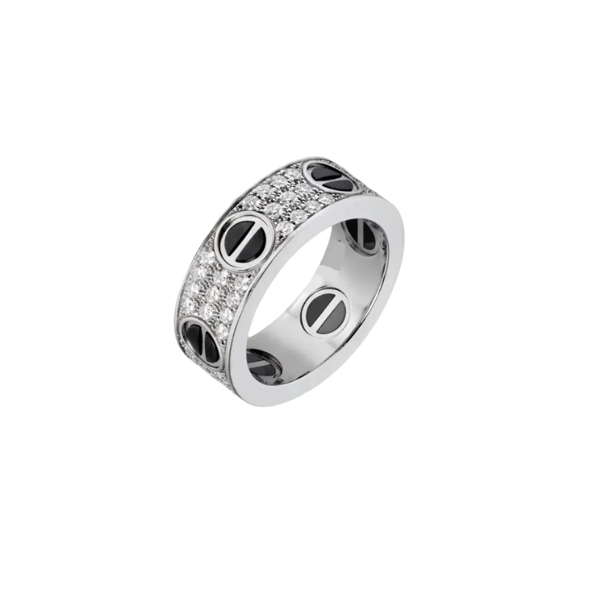 14k White Gold Love Ring