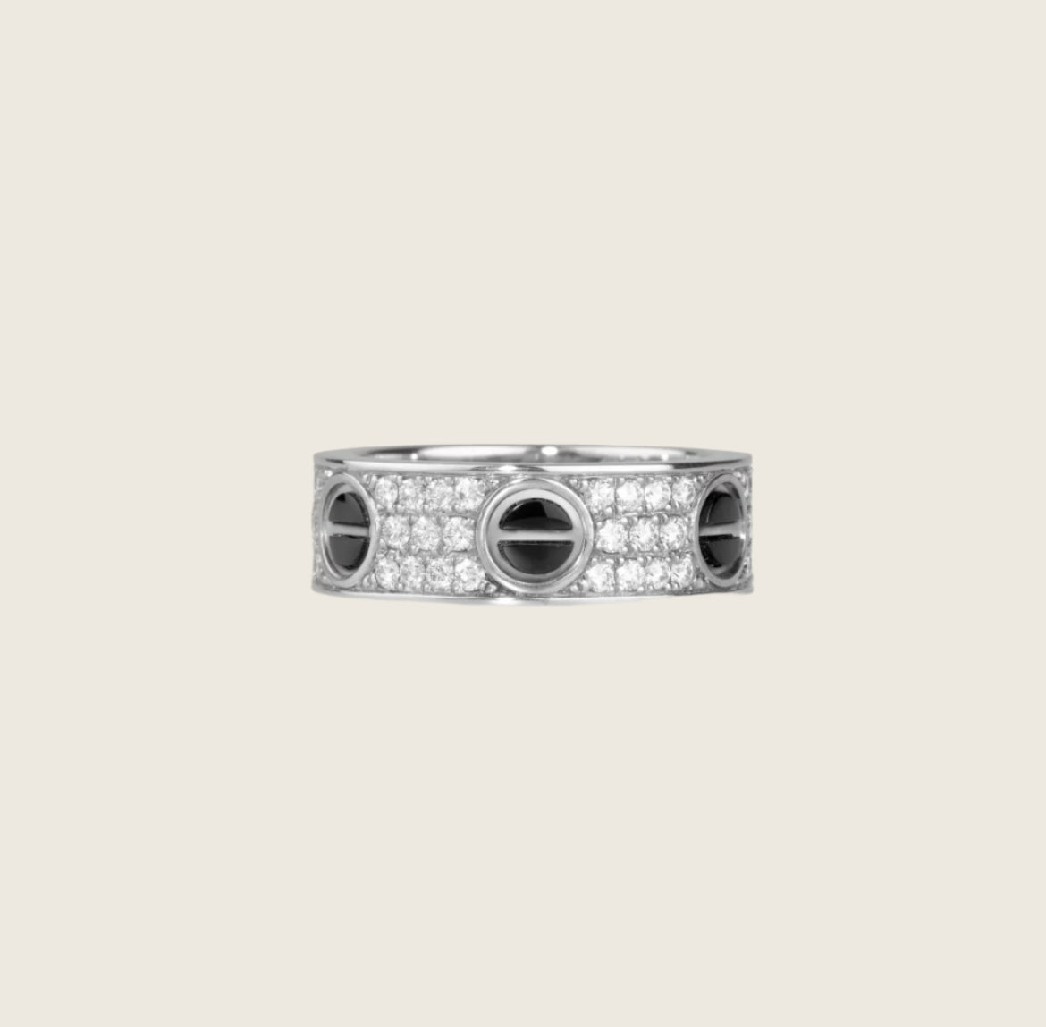 14k White Gold Love Ring