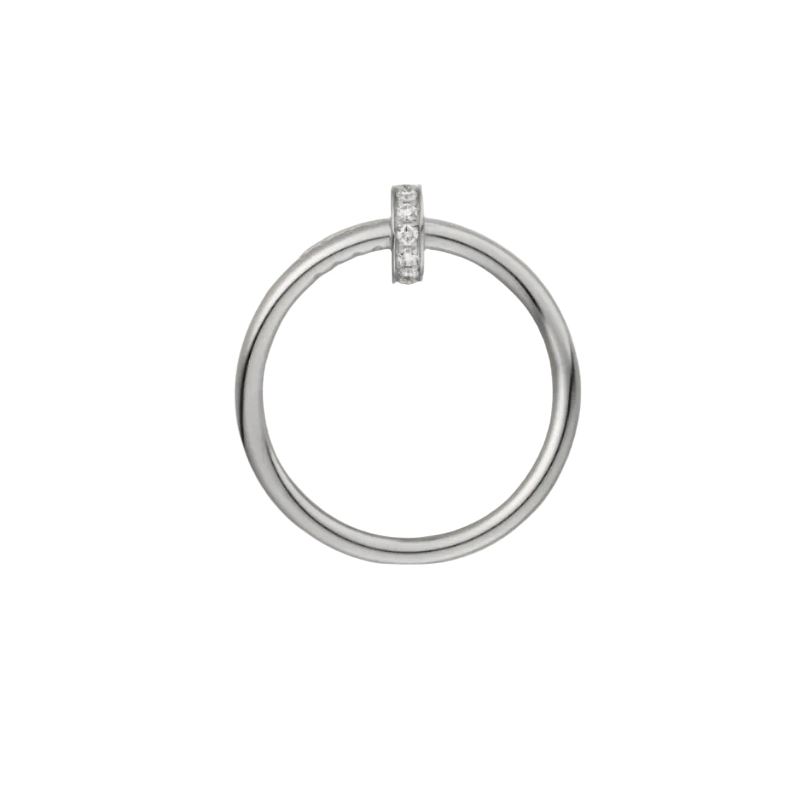 14k White Gold Nail Ring/Double