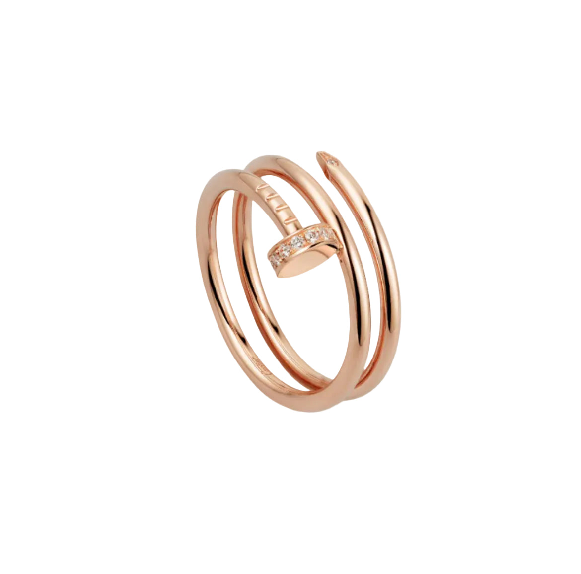 14k Rose Gold Nail Ring/Double