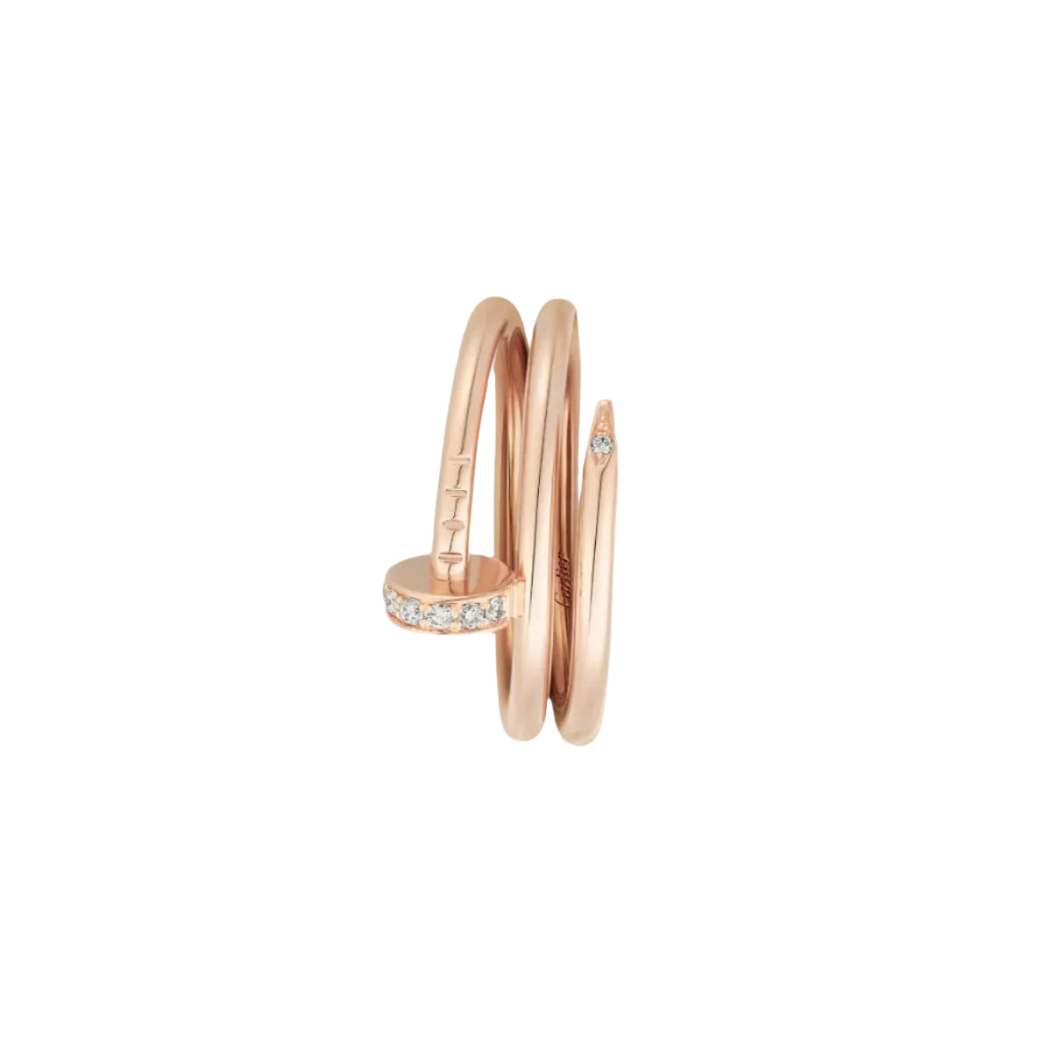 14k Rose Gold Nail Ring/Double