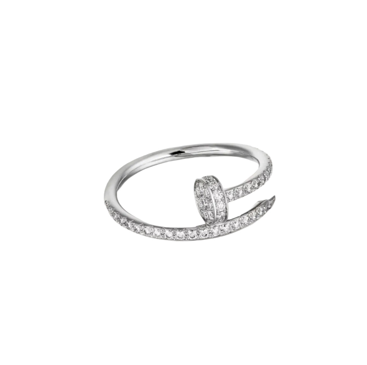 14k White Gold Nail Ring