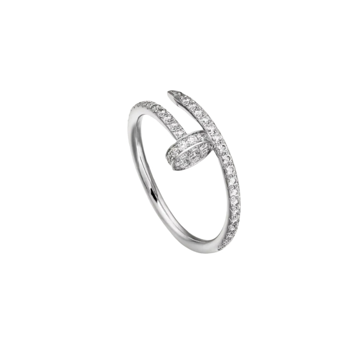 14k White Gold Nail Ring
