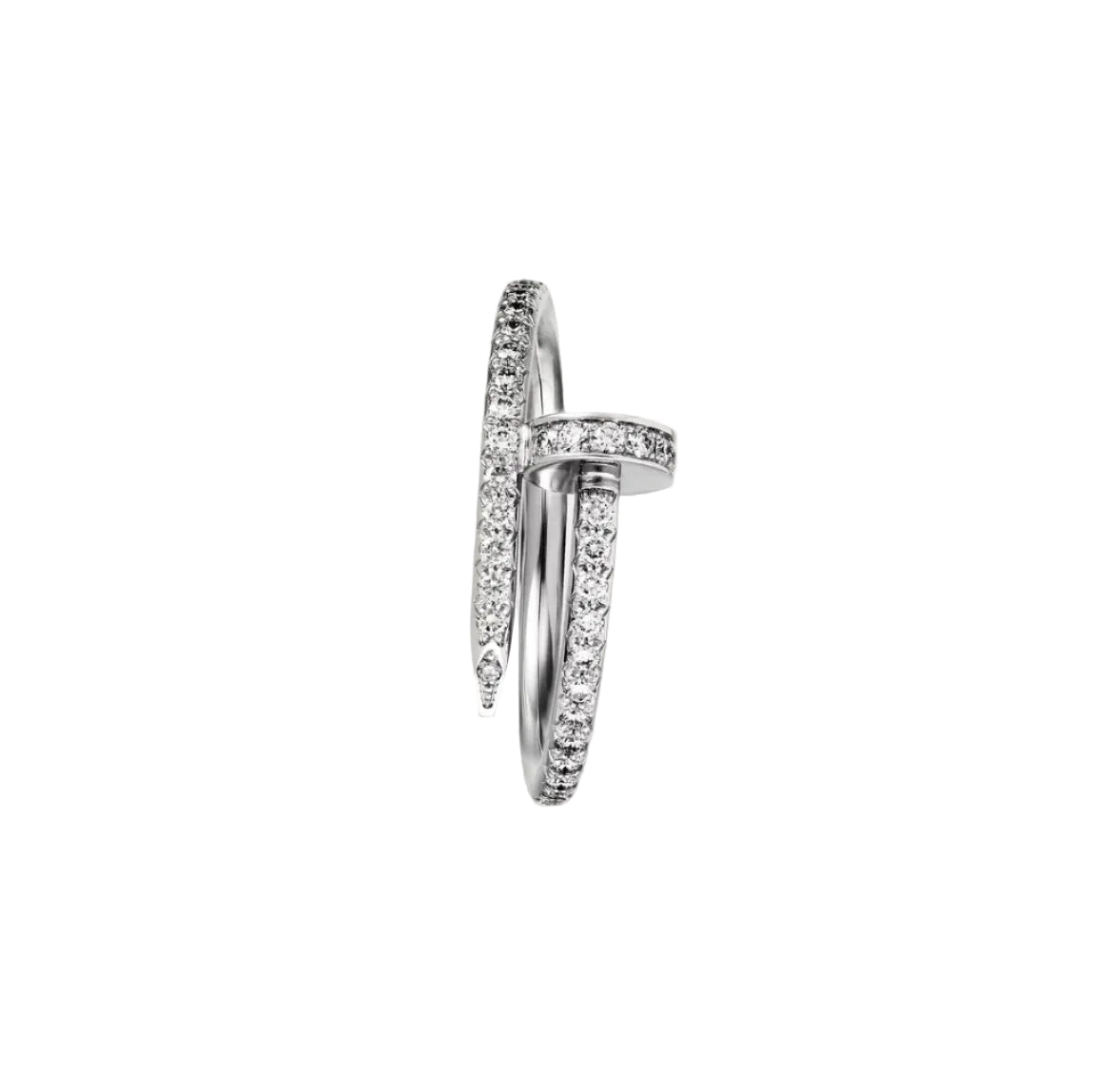 14k White Gold Nail Ring