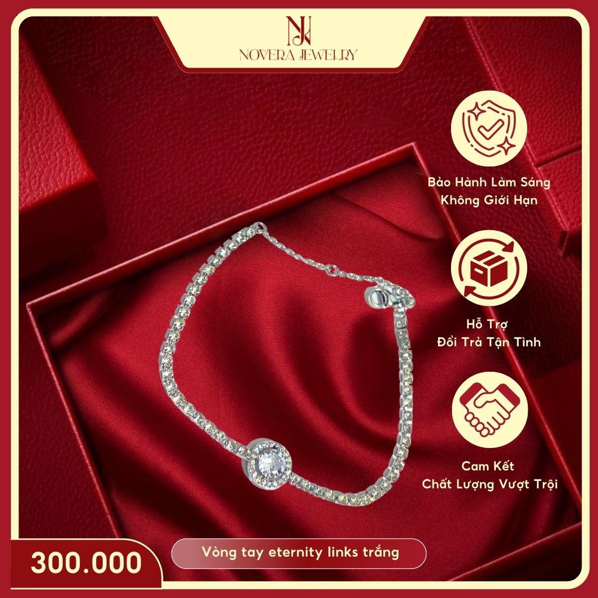 Vòng tay eternity Vòng tay eternity links trắng